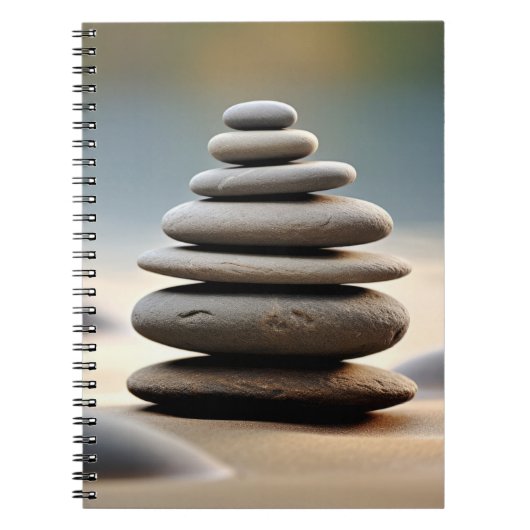 Rock Pebble Zand Rustig Vreedzaam Notitieboek (Voorkant)