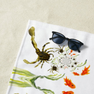 Rock Pool Funny Crabs Vis aan zee Strandlaken