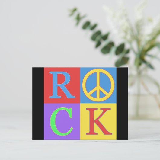 Rock Pop Art Design Briefkaart (Staand voorkant)
