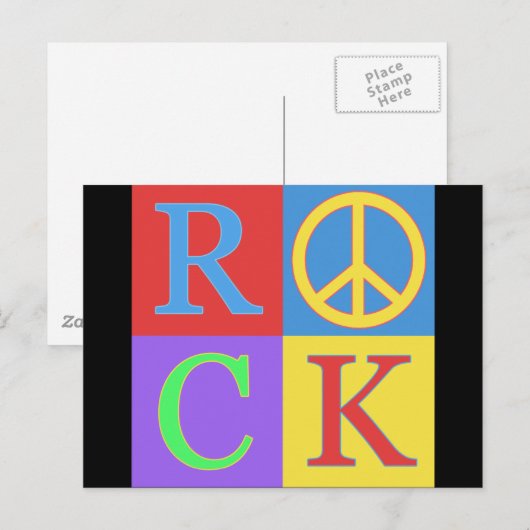 Rock Pop Art Design Briefkaart (Voorkant / Achterkant)