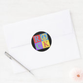 Rock Pop Art Design Ronde Sticker (Envelop)