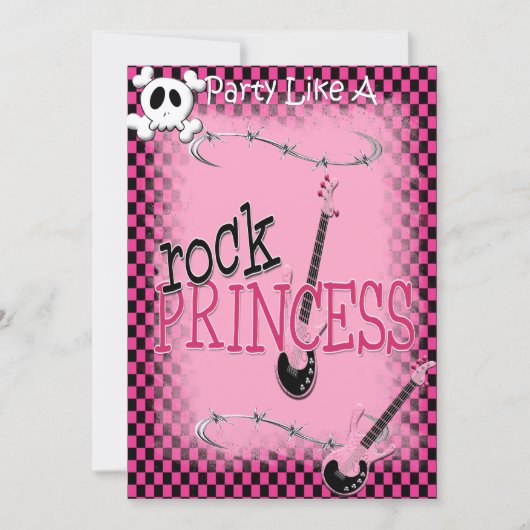 Rock Princess - Invitation Kaart (Voorkant)