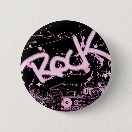 Rock Princess Ronde Button 5,7 Cm (Voorkant)
