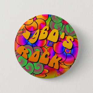 Rock Psychedelic Flower Power Button 1960