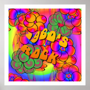 Rock Psychedelic Flower Power Poster 1960