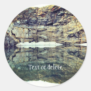Rock Quarry Wall Reflections 1 Personalized Ronde Sticker