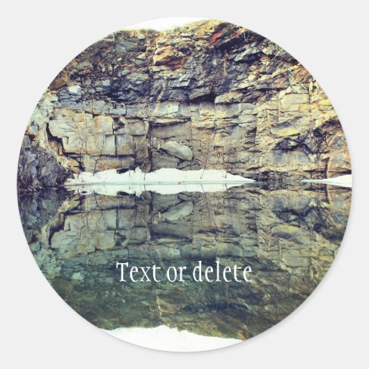 Rock Quarry Wall Reflections 1 Personalized Ronde Sticker (Voorkant)