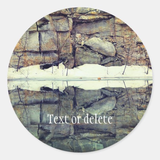 Rock Quarry Wall Reflections 2 Personalized Ronde Sticker (Voorkant)