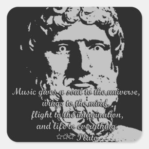 Rock Quotes - Plato Vierkante Sticker