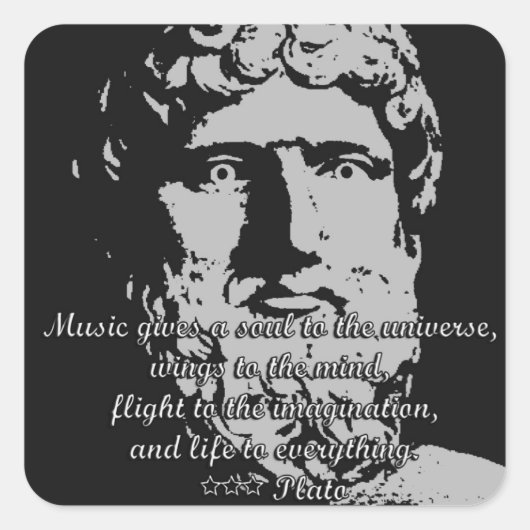 Rock Quotes - Plato Vierkante Sticker (Voorkant)