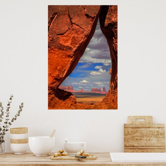Rock raam naar Monument Valley, AZ Poster (Keuken)