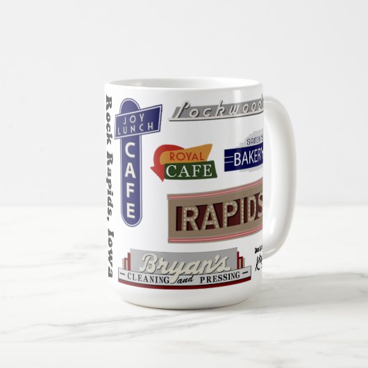 Rock Rapids, Iowa bewegwijzering mok (Voorkant rechts)