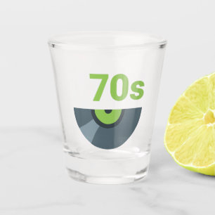 Rock Record Music van de jaren 70 en 70 Shot Glas