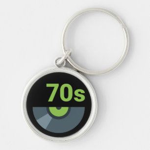 Rock Record Music van de jaren 70 en 70 Sleutelhanger