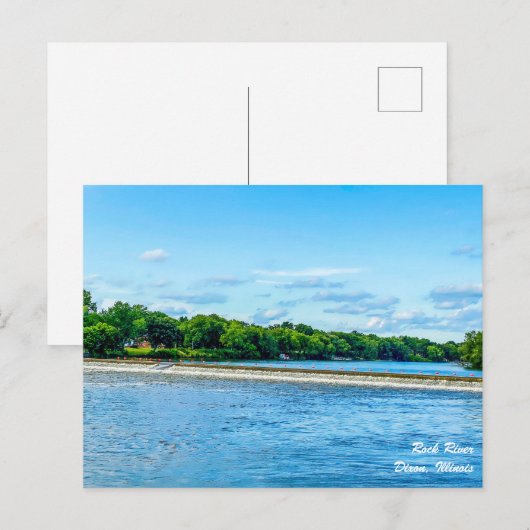 Rock River Dixon Illinois Briefkaart (Voorkant / Achterkant)