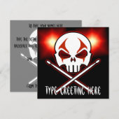 Rock- & RoIl-uitnodigingen persoonlijke drummer-Ka Kaart (Voorkant / Achterkant)