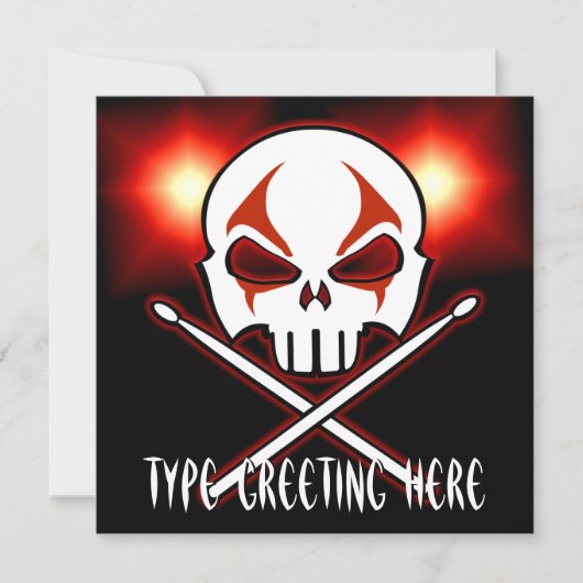 Rock- & RoIl-uitnodigingen persoonlijke drummer-Ka Kaart (Voorkant)