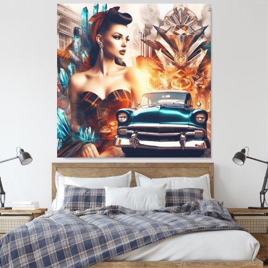 Rock & Roll 1 Canvas Afdruk (Insitu (Slaapkamer))