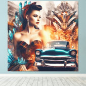 Rock & Roll 1 Canvas Afdruk (Insitu (Houten vloer))