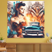 Rock & Roll 1 Canvas Afdruk (Insitu (Woonkamer))