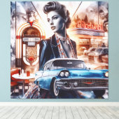 Rock & Roll 2 Canvas Afdruk (Insitu (Houten vloer))