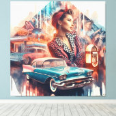 Rock & Roll 3 Canvas Afdruk (Insitu (Houten vloer))