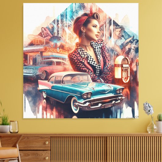 Rock & Roll 3 Canvas Afdruk (Insitu (Woonkamer))