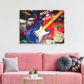 Rock & Roll Abstract Canvas Afdruk (Insitu (Woonkamer))