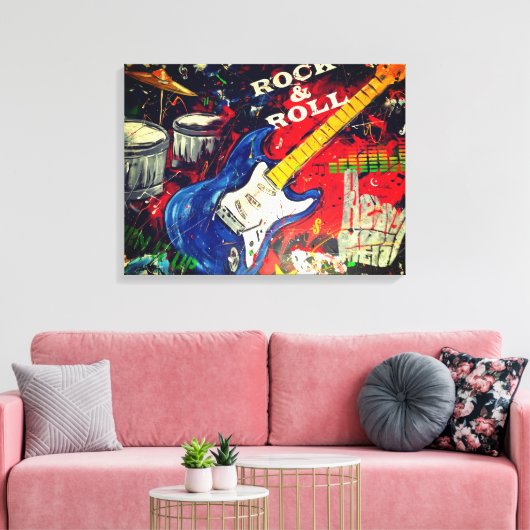 Rock & Roll Abstract Canvas Afdruk (Insitu (Woonkamer))