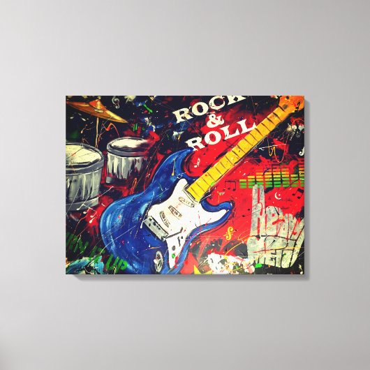 Rock & Roll Abstract Canvas Afdruk (Voorkant)