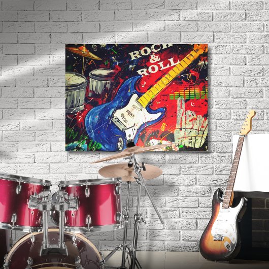 Rock & Roll Abstract Canvas Afdruk