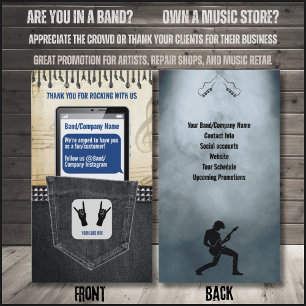 Rock & Roll Appreciation & Thank You Card Visitekaartje