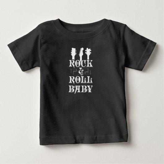 Rock & Roll Baby Guitar Kind Music Band Rocker (Voorkant)