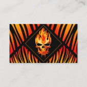 Rock & Roll Band Muzikant Vlammen Schedel Custom G Visitekaartje (Voorkant)