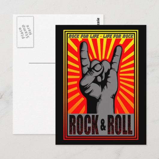 Rock & Roll Briefkaart (Voorkant / Achterkant)