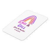 Rock & roll bruiloft koppel naam retro regenboog magneet (Linkerzijde)