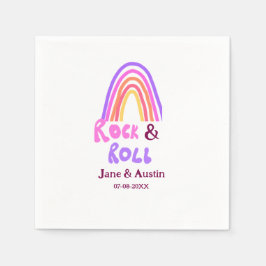 Rock & Roll bruiloft toevoegen koppel naam retro r Servet