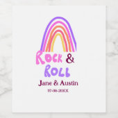 Rock & Roll bruiloft toevoegen koppel naam retro r Wijn Etiket (Enkel label)