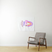 Rock & roll bruiloft voeg koppel naam retro regenb wandkleed (In Situ (horizontaal))