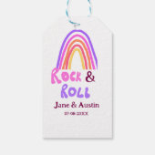 Rock & roll bruiloft voeg koppelnaam toe retro reg cadeaulabel (Achterkant)
