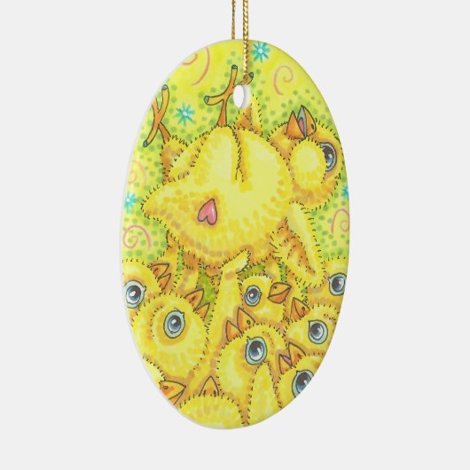 ROCK & ROLL CHICK, SPRING MOSH PIT ORNAval Keramisch Ornament (Rechts)