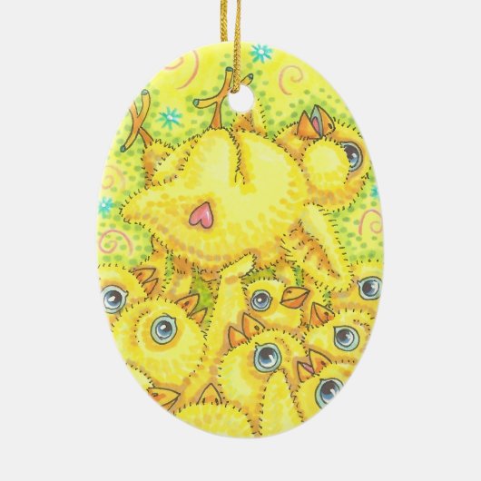 ROCK & ROLL CHICK, SPRING MOSH PIT ORNAval Keramisch Ornament (Achterkant)