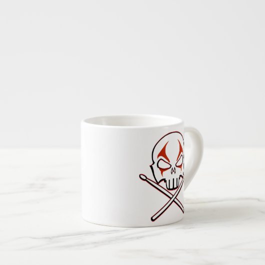 Rock & Roll Cup Zware metalen drummer Espresso Cup Kop (Voorkant rechts)