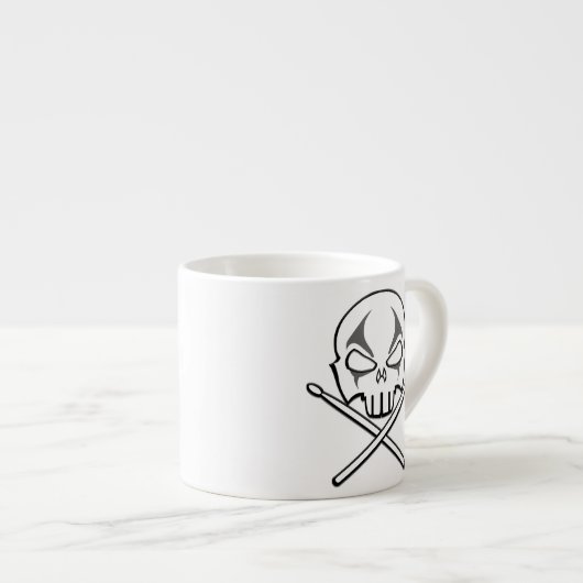 Rock & Roll Cup Zware metalen drummer Espresso Cup Kop (Voorkant rechts)