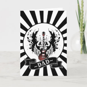 Rock & Roll Dad Guitar Birthday Vaderdag Music Kaart