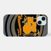 rock & roll ~ de drummer iPhone 15 hoesje (Achterkant horizontaal)
