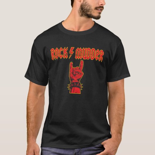 Rock & Roll Devil Greetings Rocker Rock Mudder Mot T-shirt (Voorkant)