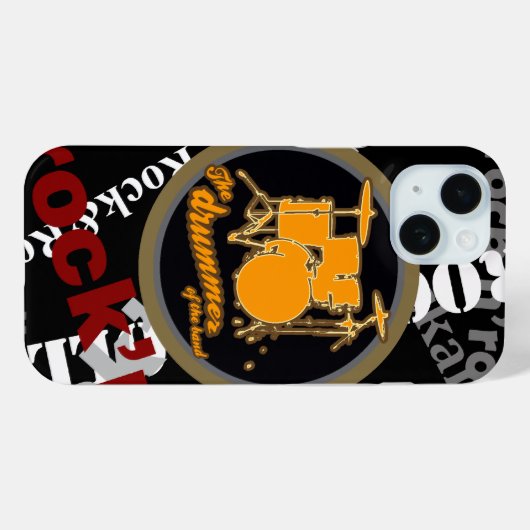 Rock & roll ~ drummer Case-Mate iPhone case (Achterkant (horizontaal))