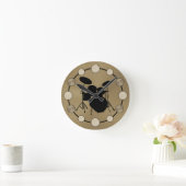 Rock & Roll Drummer Drum Kit Cymbals Musician Ronde Klok (Huis)