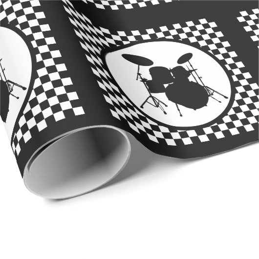 Rock & Roll Drummer Rocker Drum Kit Musician Gift Cadeaupapier (Rol Hoek)